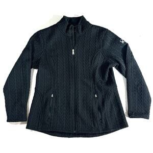 Spyder Women’s Jacket XL Black Knit Full Zip Fleece Lined Outdoor Activewear